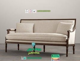 Classic sofa for 2 people, high quality, damiti wood and foam, دلوب