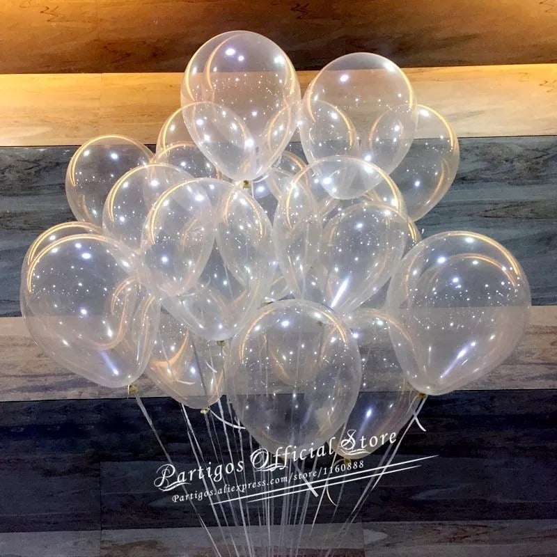 Transparent helium balloon