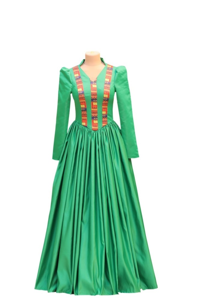 فستان اخضر بالطراز العسيري - Asiri green dress