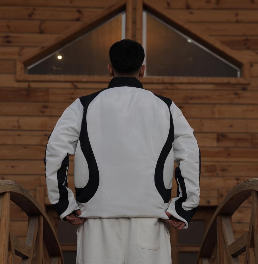 ‏DW-06 Navy & White Contrast Puffer Jacket