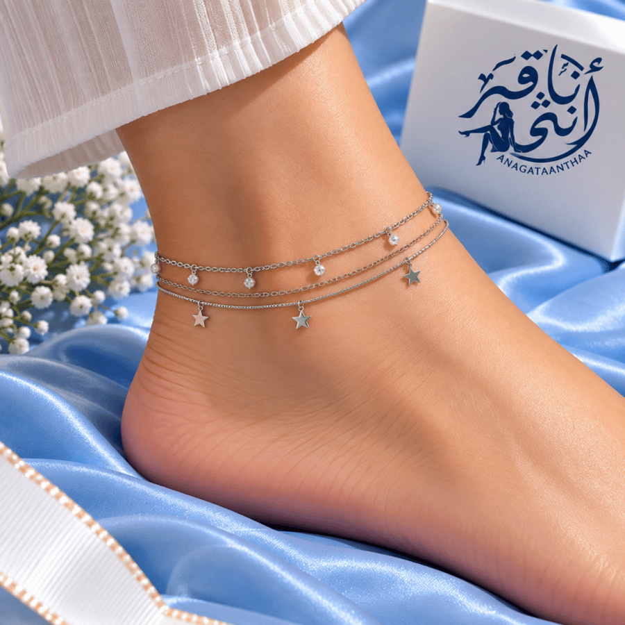 ⭐ خلخال النجوم والكريستال الفضي – 3 أدوار