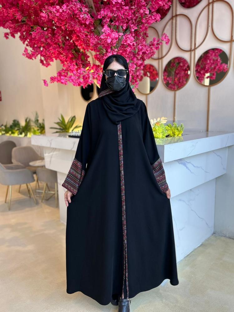عبايه نص كلوش قماش كريب ملكي
