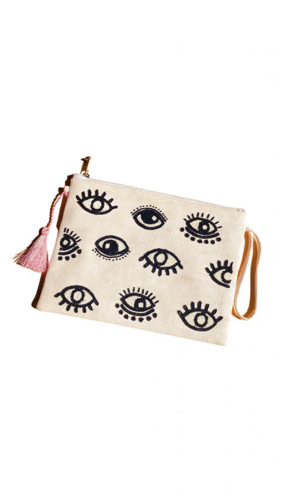 Pouch with Pink tassel