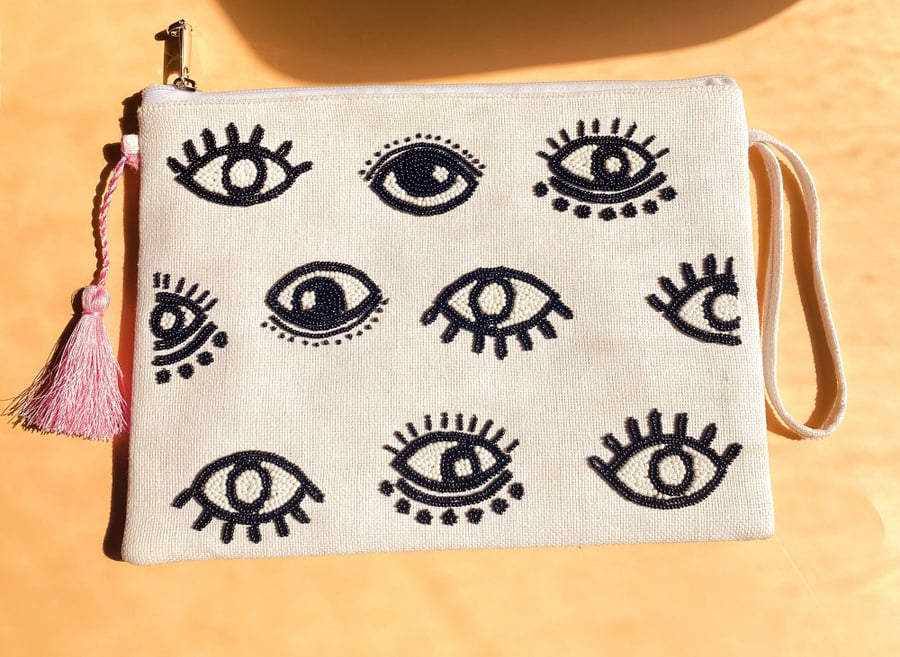 Pouch with Pink tassel