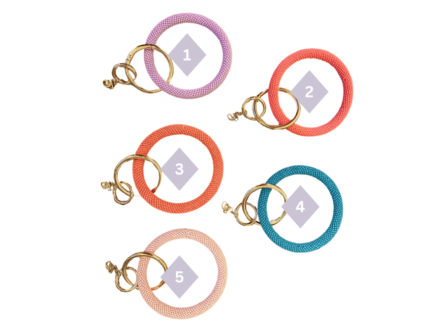 أساور تعليقة مفاتيح لون واحد - Keyring Bangles