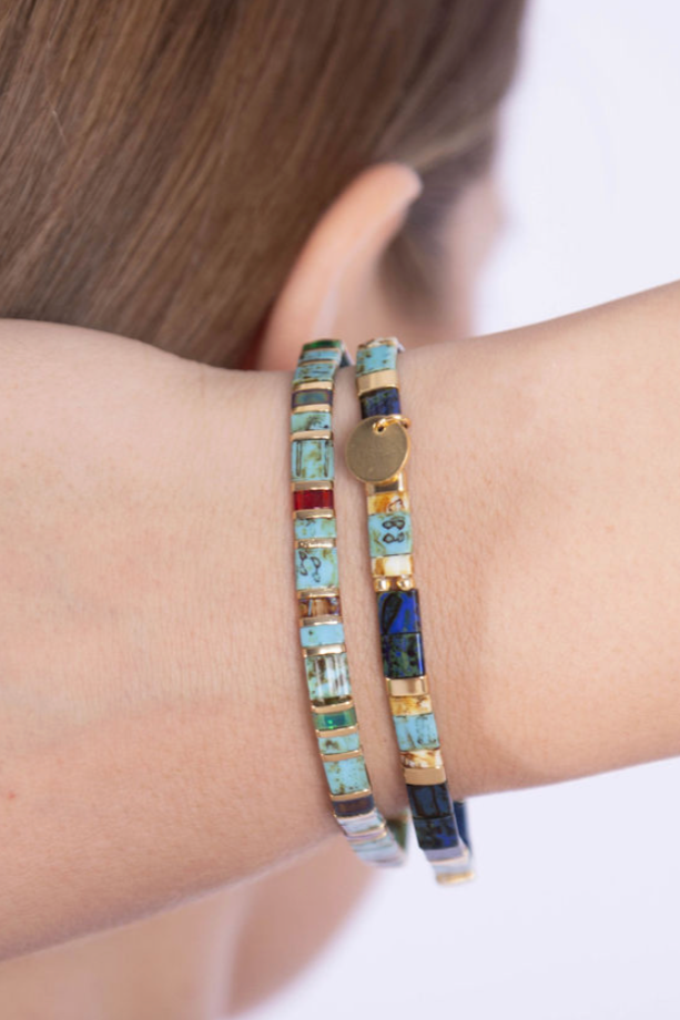 Navy Set - Beads Bracelets