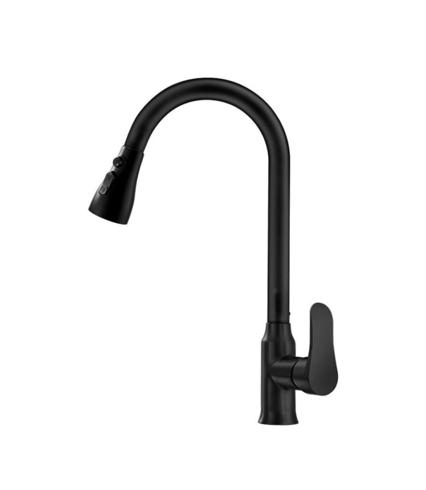 Black pull-out sink mixer
