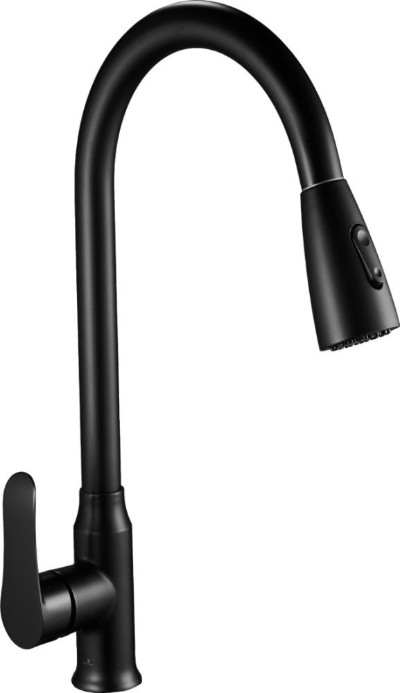 Black pull-out sink mixer