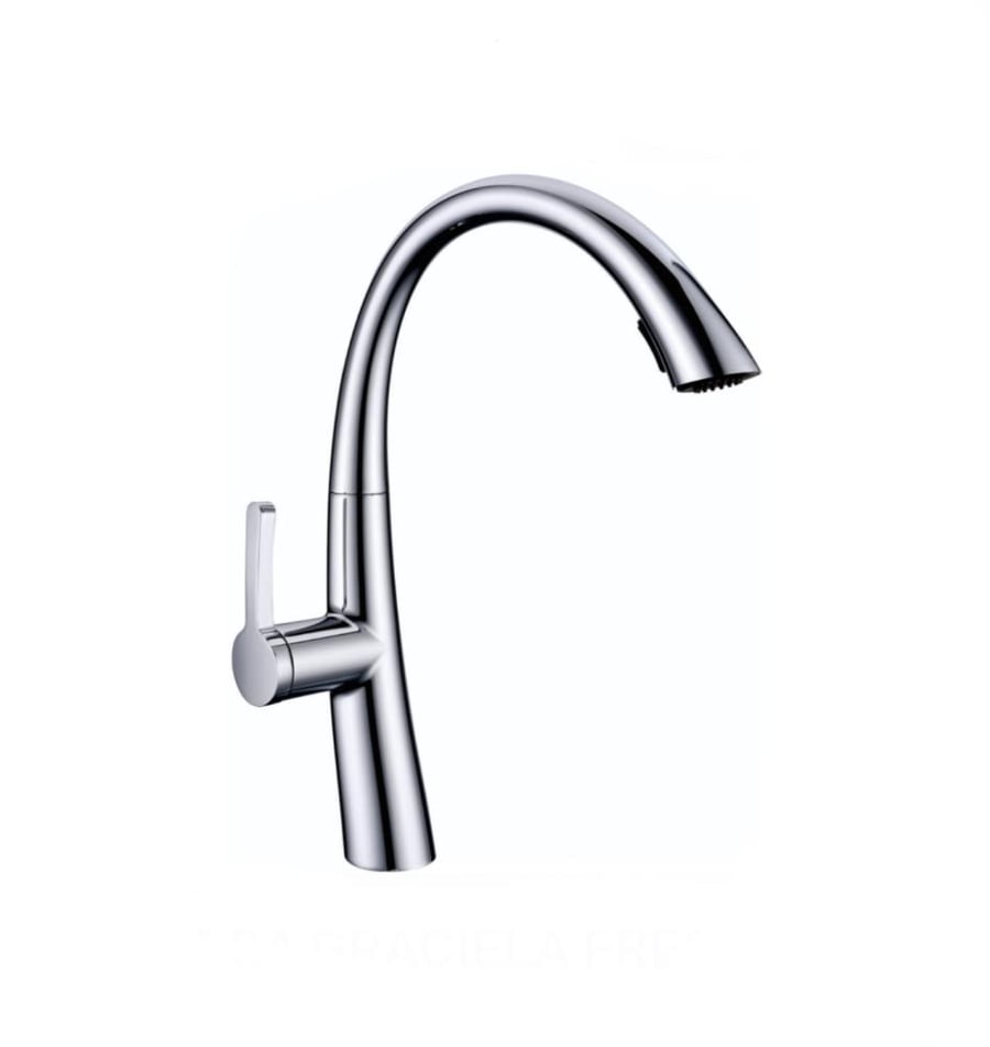 Chrome pull out sink mixer