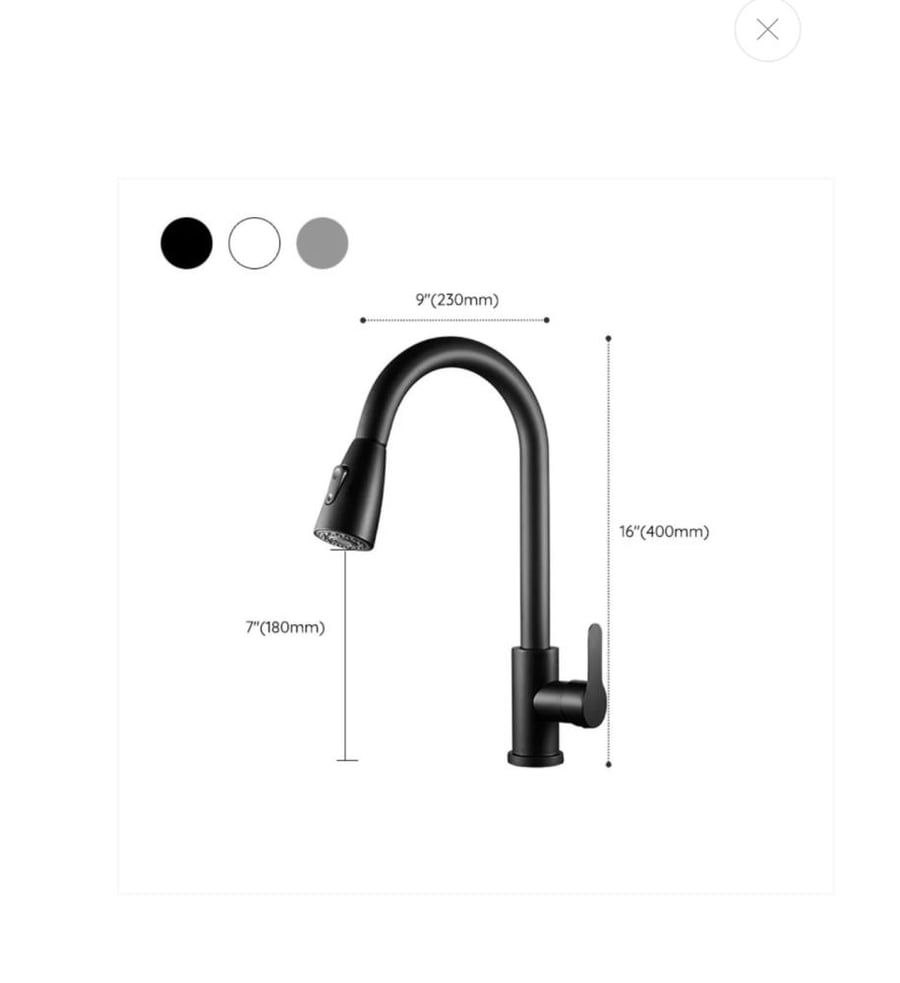 Black pull-out sink mixer
