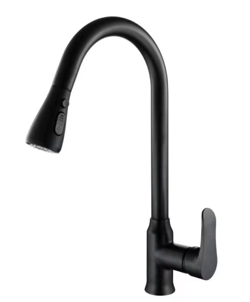 Black pull-out sink mixer