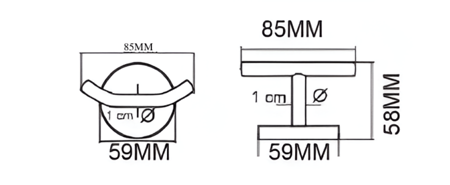 Black towel hook