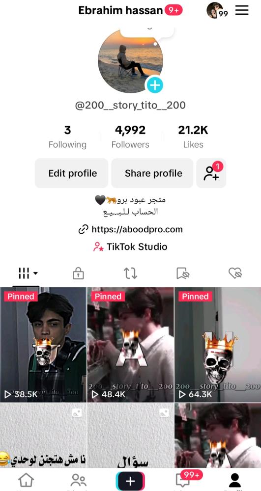 Tik account 4992 followers Arabs