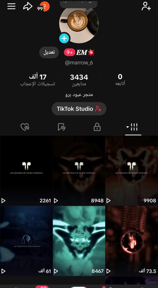 Tik account 3400 followers Arabs