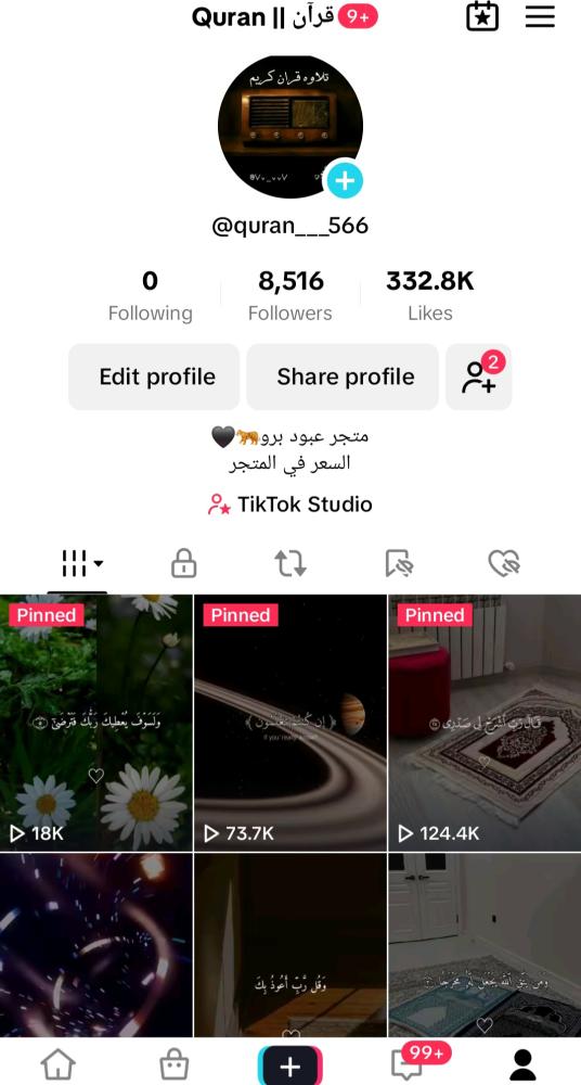 Tik account 8500 followers Arab
