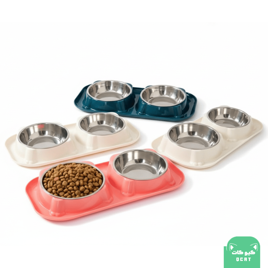 Double food and water bowl for small cats and dogs #2