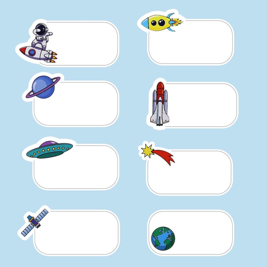 Name stickers -space-