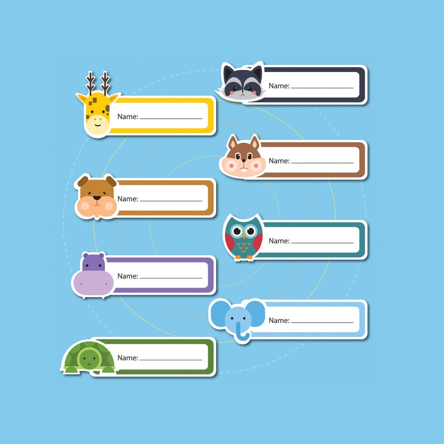 Name stickers - animals
