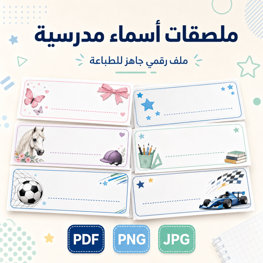 ملصقات أسماء مدرسية ( رقمية )