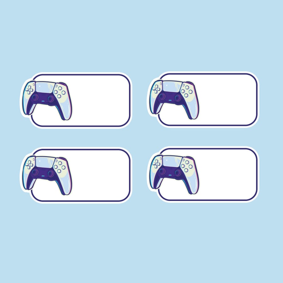 Name stickers - video games