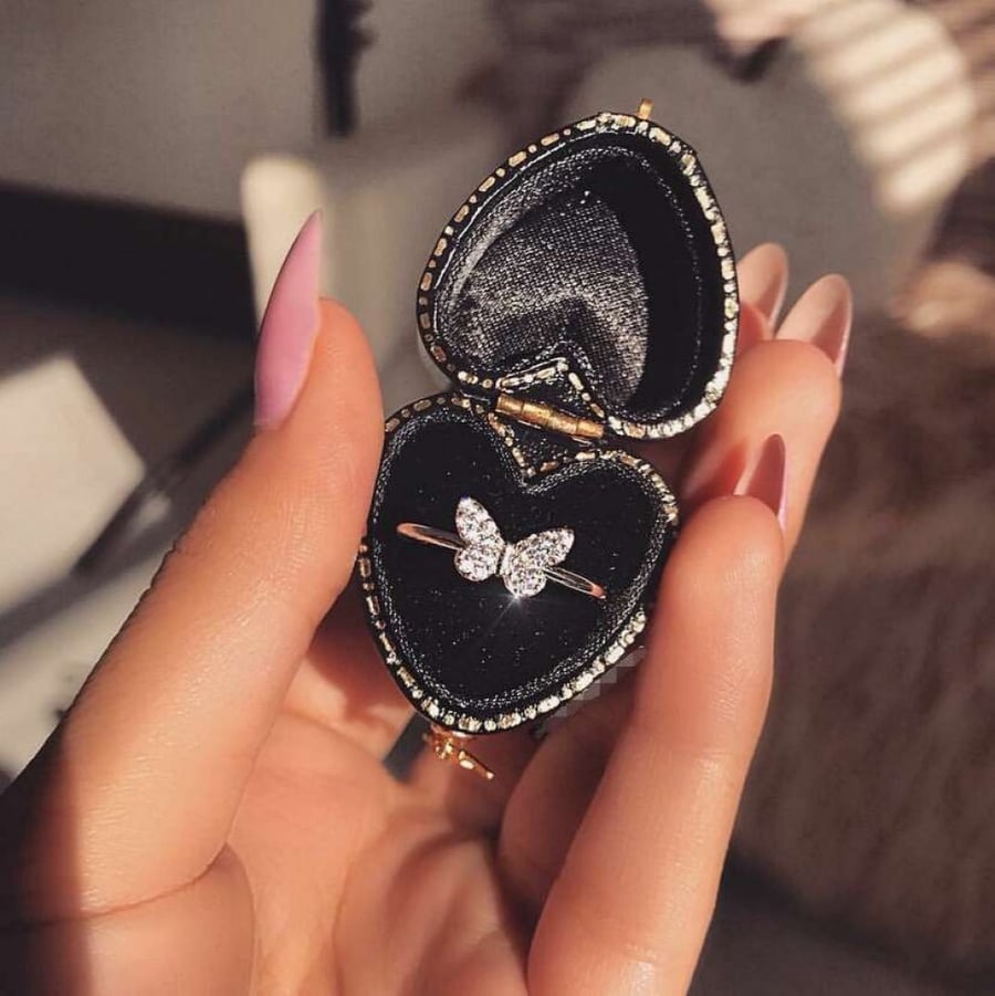 The silver butterfly ring