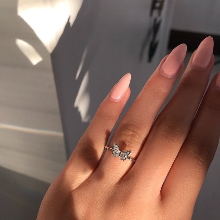 The silver butterfly ring