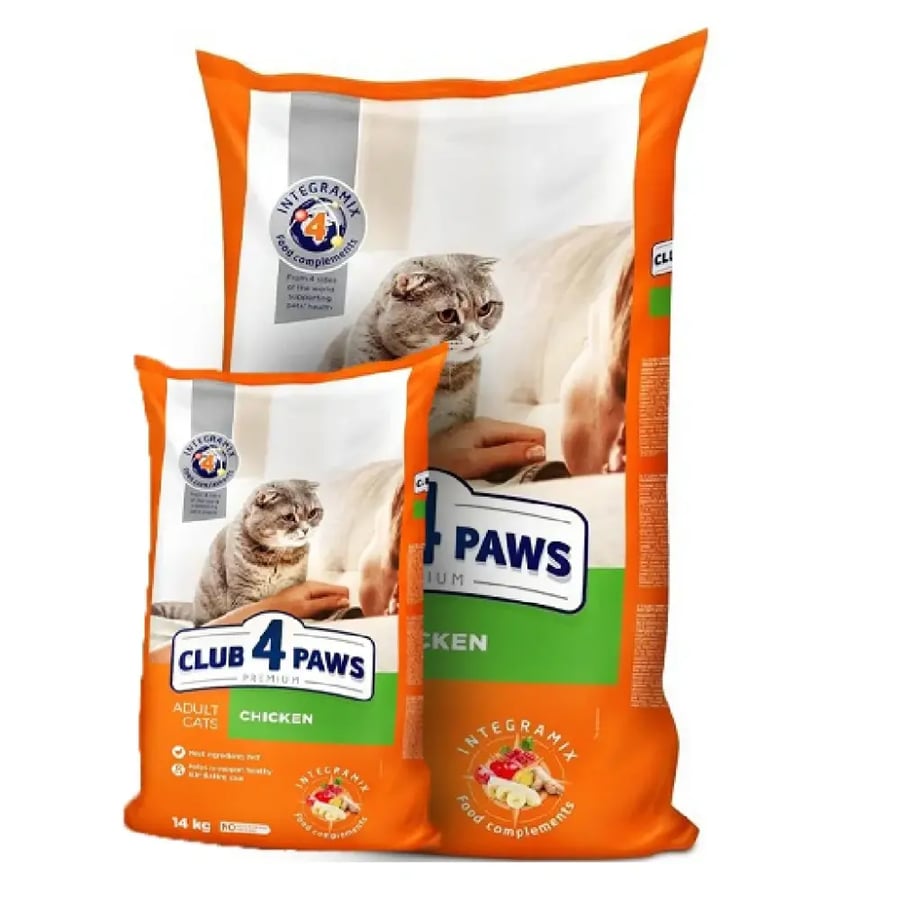 كلوب فور باوز بريميوم – طعام جاف للقطط البالغة بالدجاج | Club 4 Paws Premium Adult Cats – Chicken Dry Food