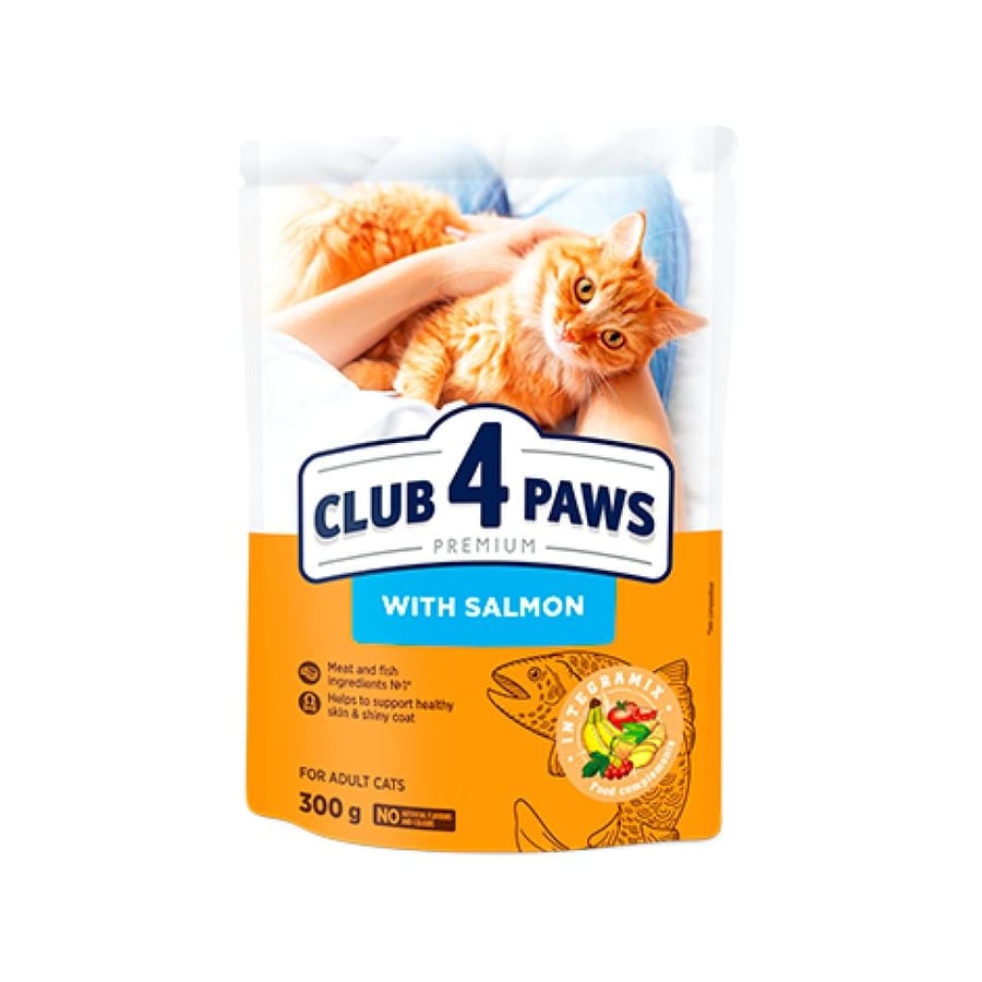 كلوب فور باوز بريميوم – طعام جاف للقطط البالغة بالسلمون | Club 4 Paws Premium Adult Cats – Salmon Dry Food