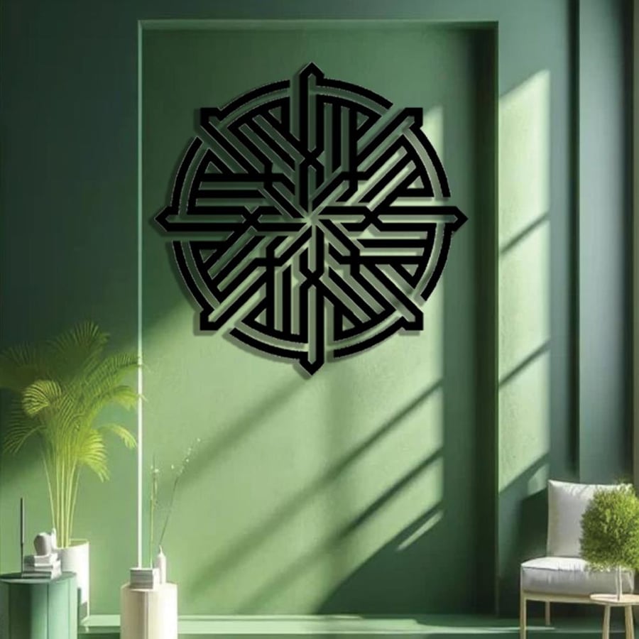 Acrylic modern painting with decorative pattern