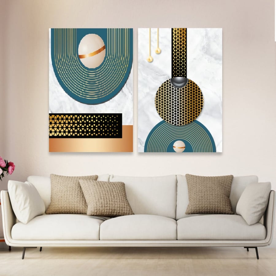 Double canvas painting with modern design