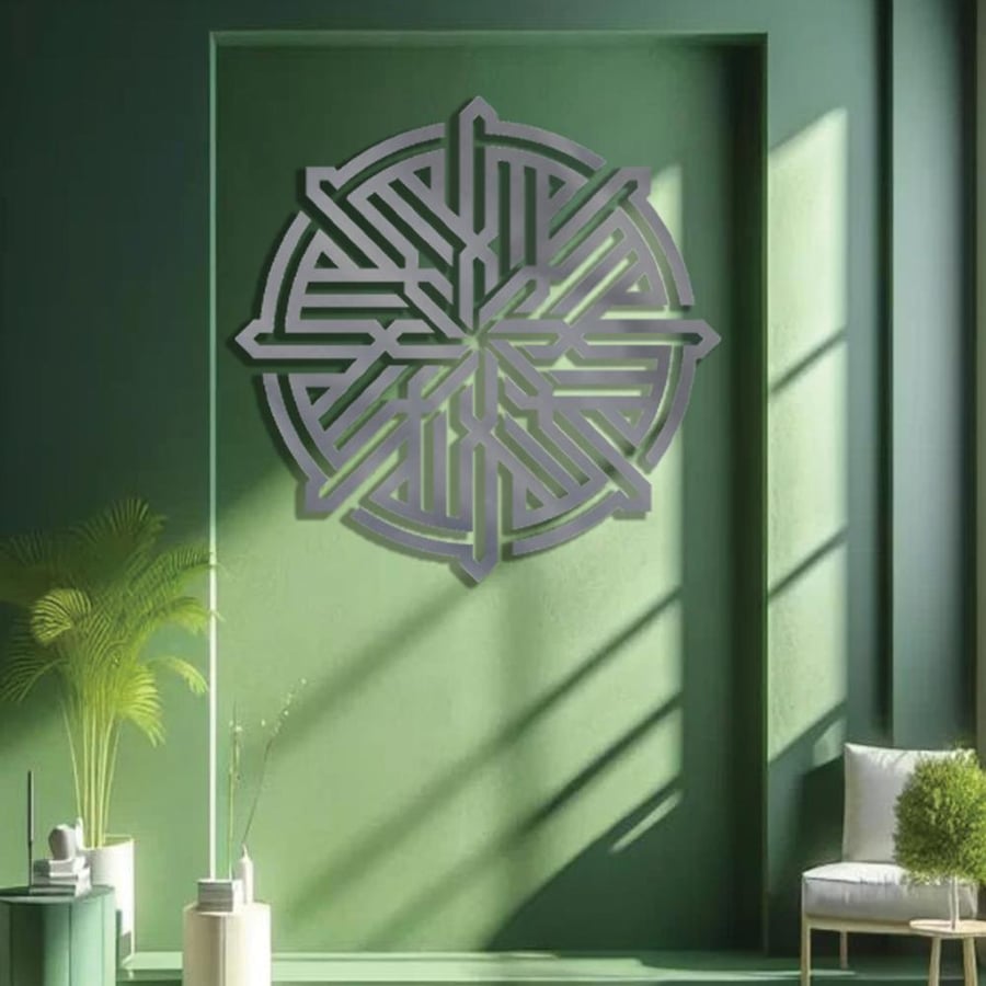 Acrylic modern painting with decorative pattern