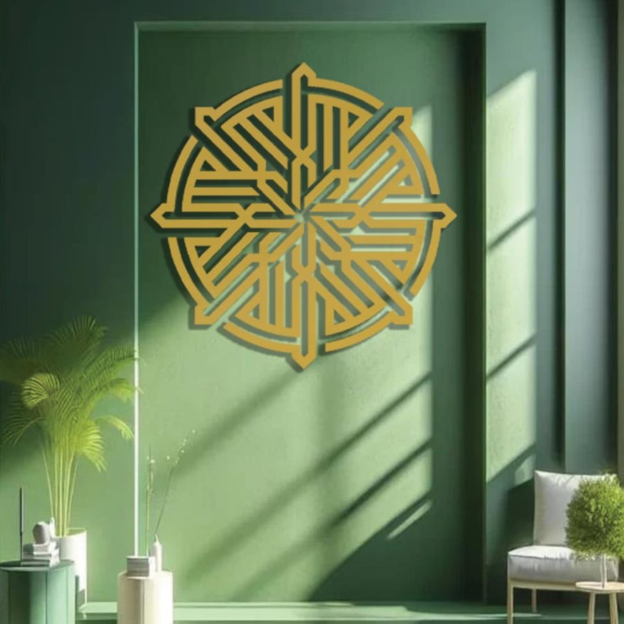 Acrylic modern painting with decorative pattern