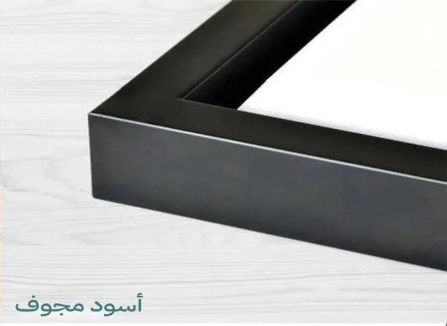 أربع لوحات قماشية مع برواز اسود مجوف بتصميم الفن التجريدي