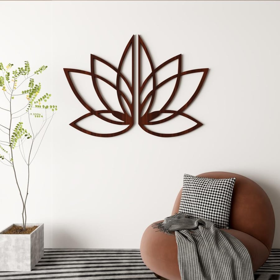 Wooden decorative panel with orchid flower design