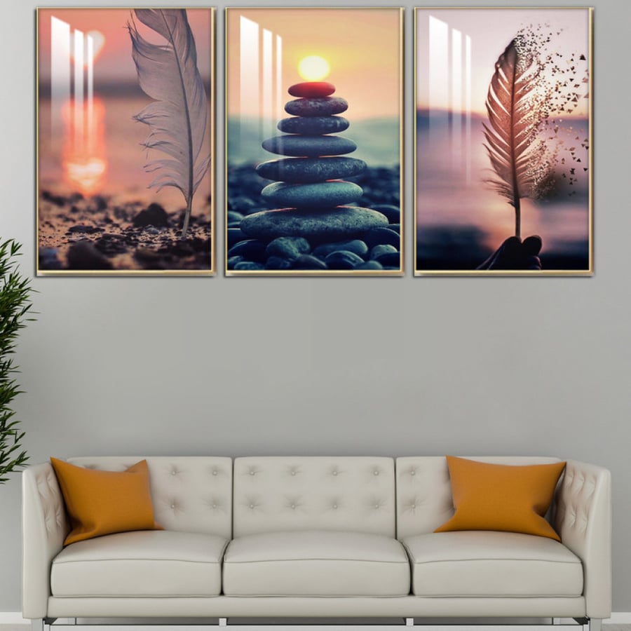 Three wall panels with frame and clear acrylic