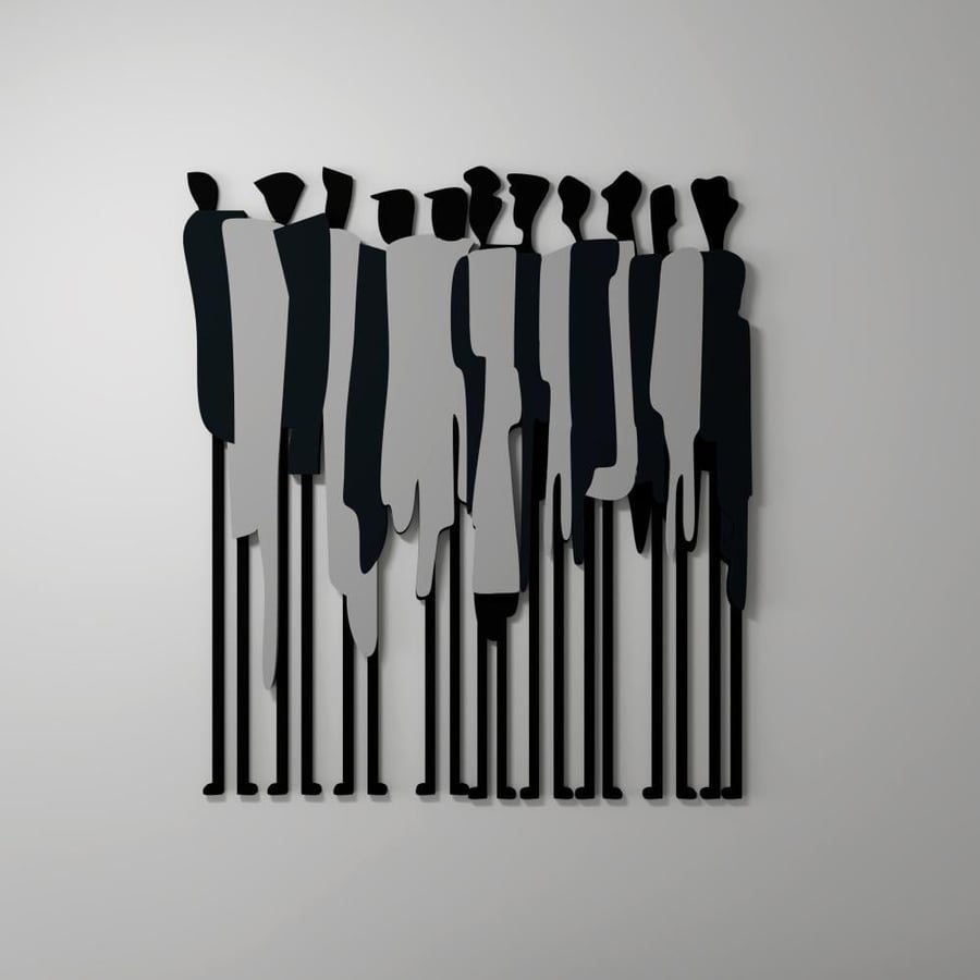 منحوتة ديكور خشبية بتصميم أشخاص