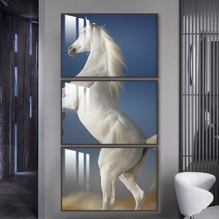 Three wall panels with frame and clear acrylic