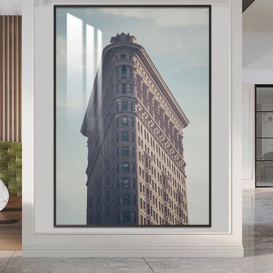 Wall art with modern design, frame, and acrylic layer