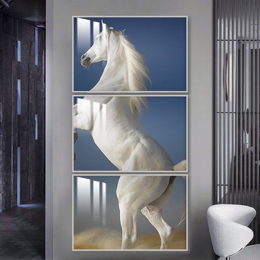Three wall panels with frame and clear acrylic