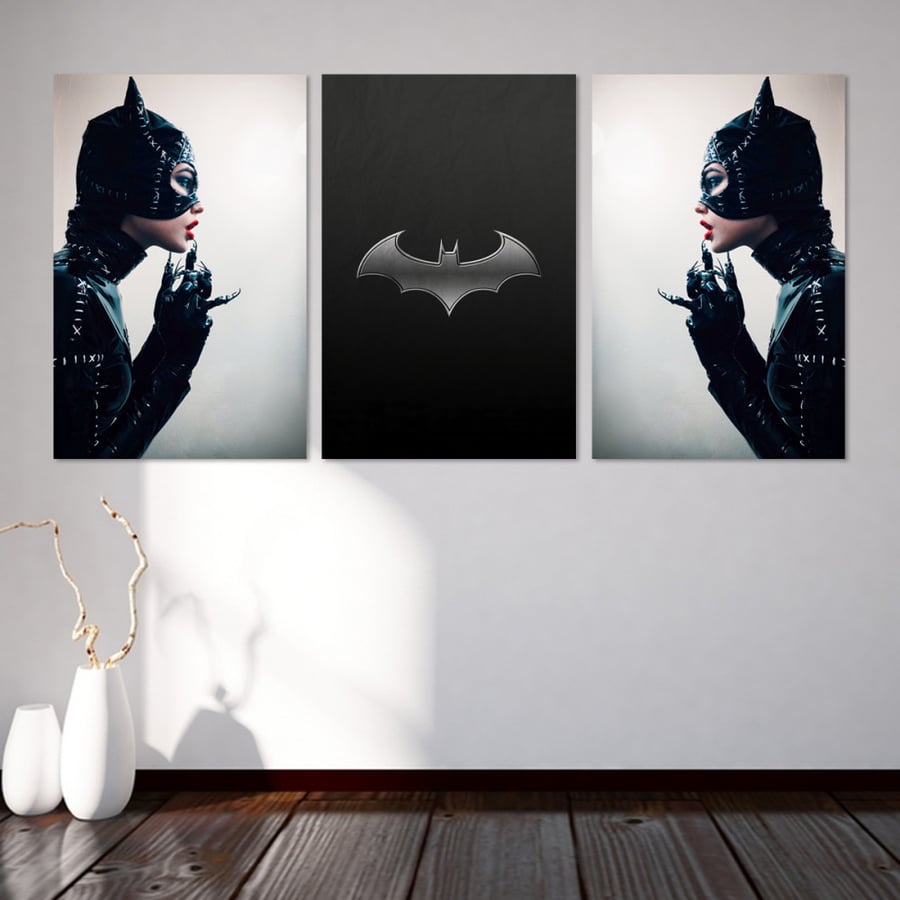 ثلاث لوحات قماشية بتصميم فلم The batman