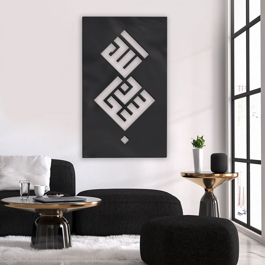 Acrylic painting with decorative pattern