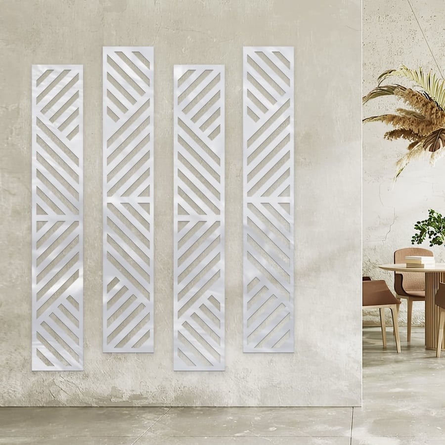 Acrylic painting with abstract and geometric art design - each piece size: 10×60 cm