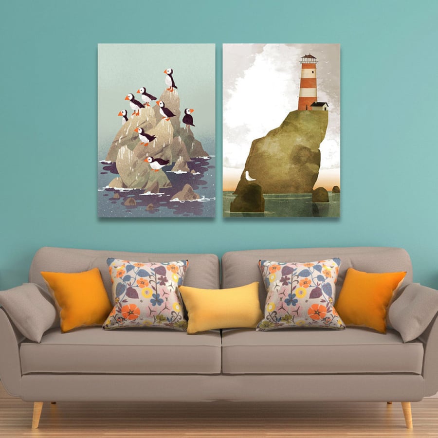 Double canvas painting with modern design