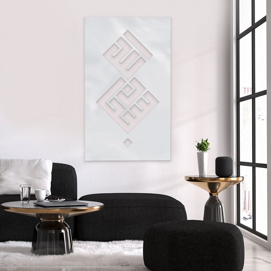 Acrylic painting with decorative pattern