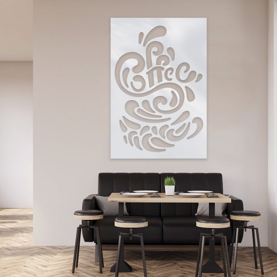 Acrylic painting with coffee print