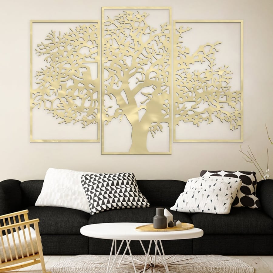 Acrylic painting with tree pattern