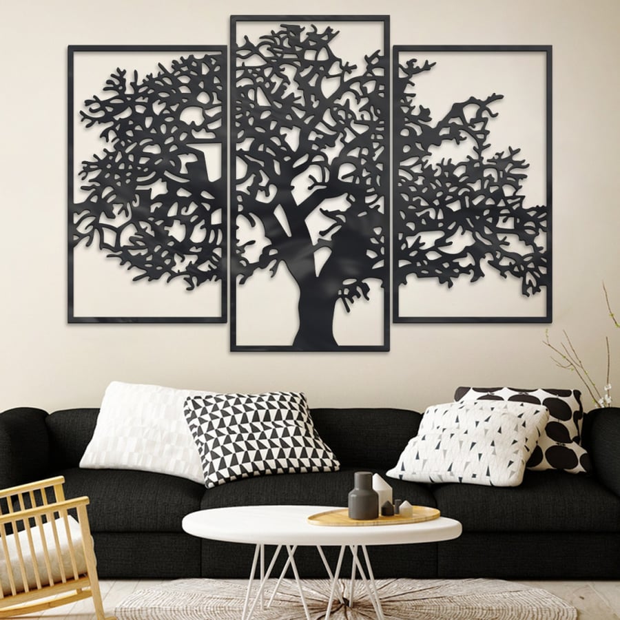 Acrylic painting with tree pattern