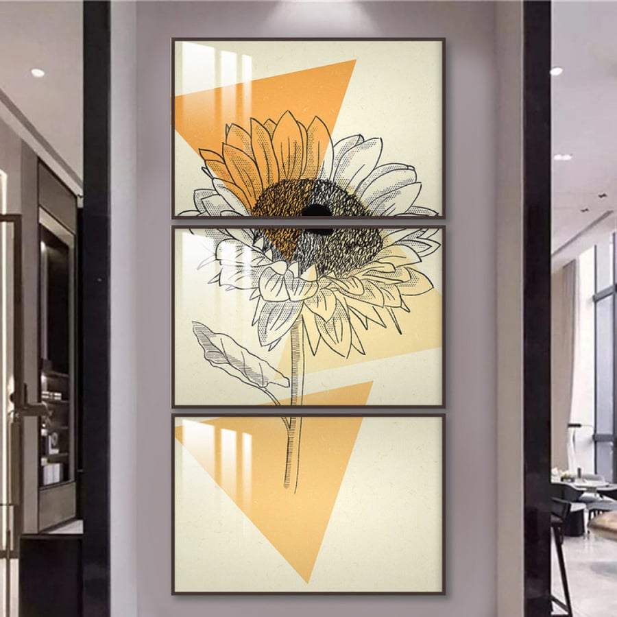 Three wall panels with frame and clear acrylic
