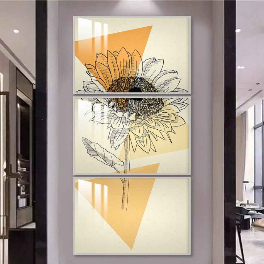Three wall panels with frame and clear acrylic