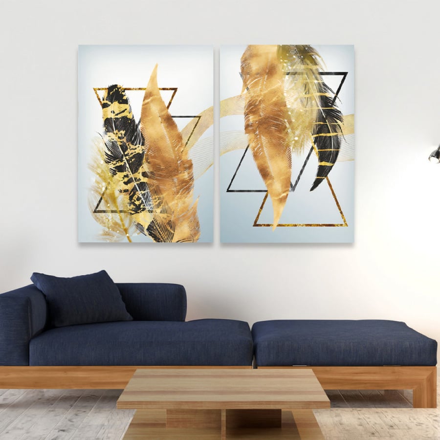 Double canvas painting with modern design